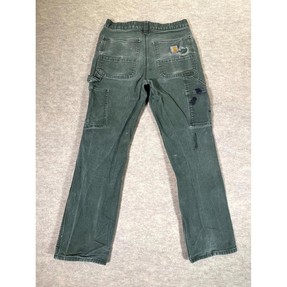 Carhartt Relaxed Fit Carpenter Pants Mens 30x30 Gray Straight Leg Distressed - Picture 8 of 16